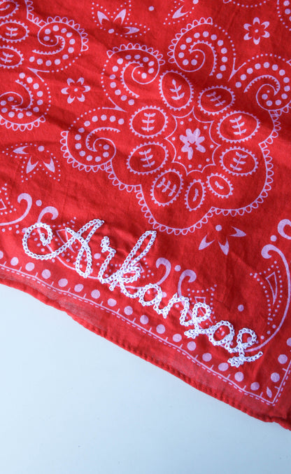 embroidered bandana with chainstitch