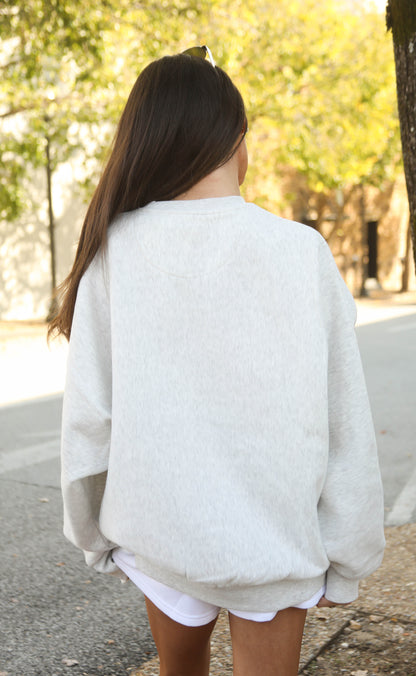 fan favorite arkansas razorbacks oversized sweatshirt - ash