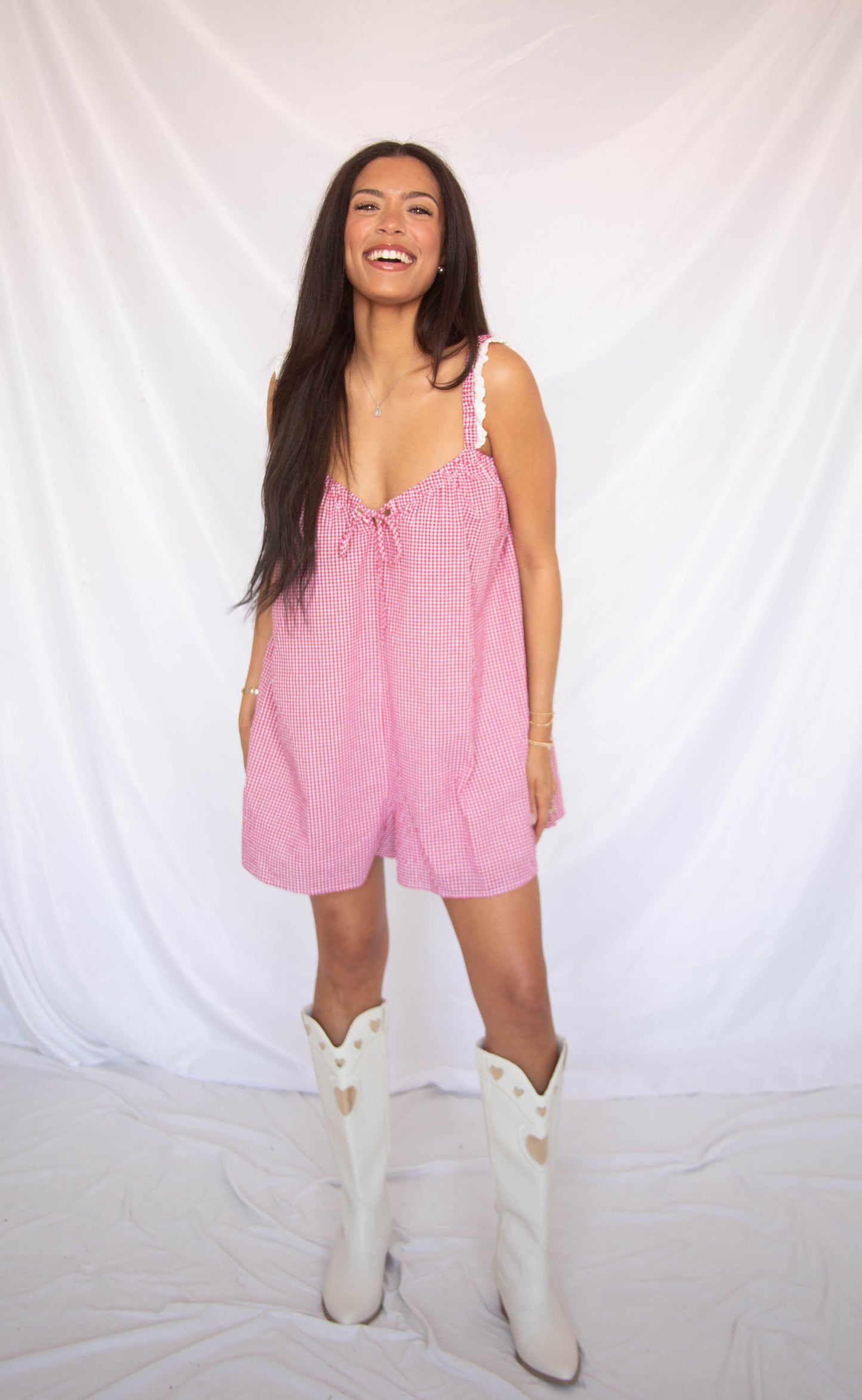 nothing on you gingham romper