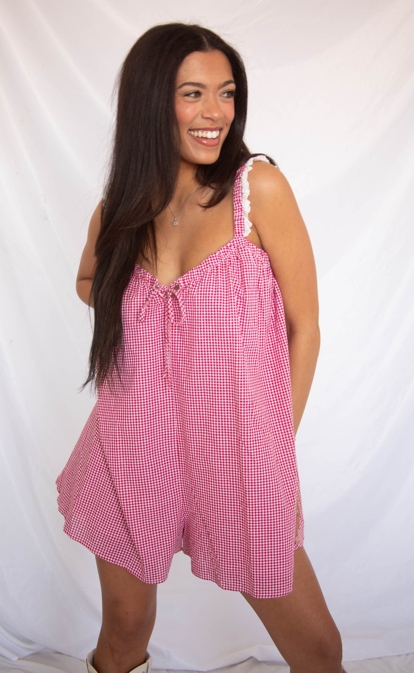 nothing on you gingham romper
