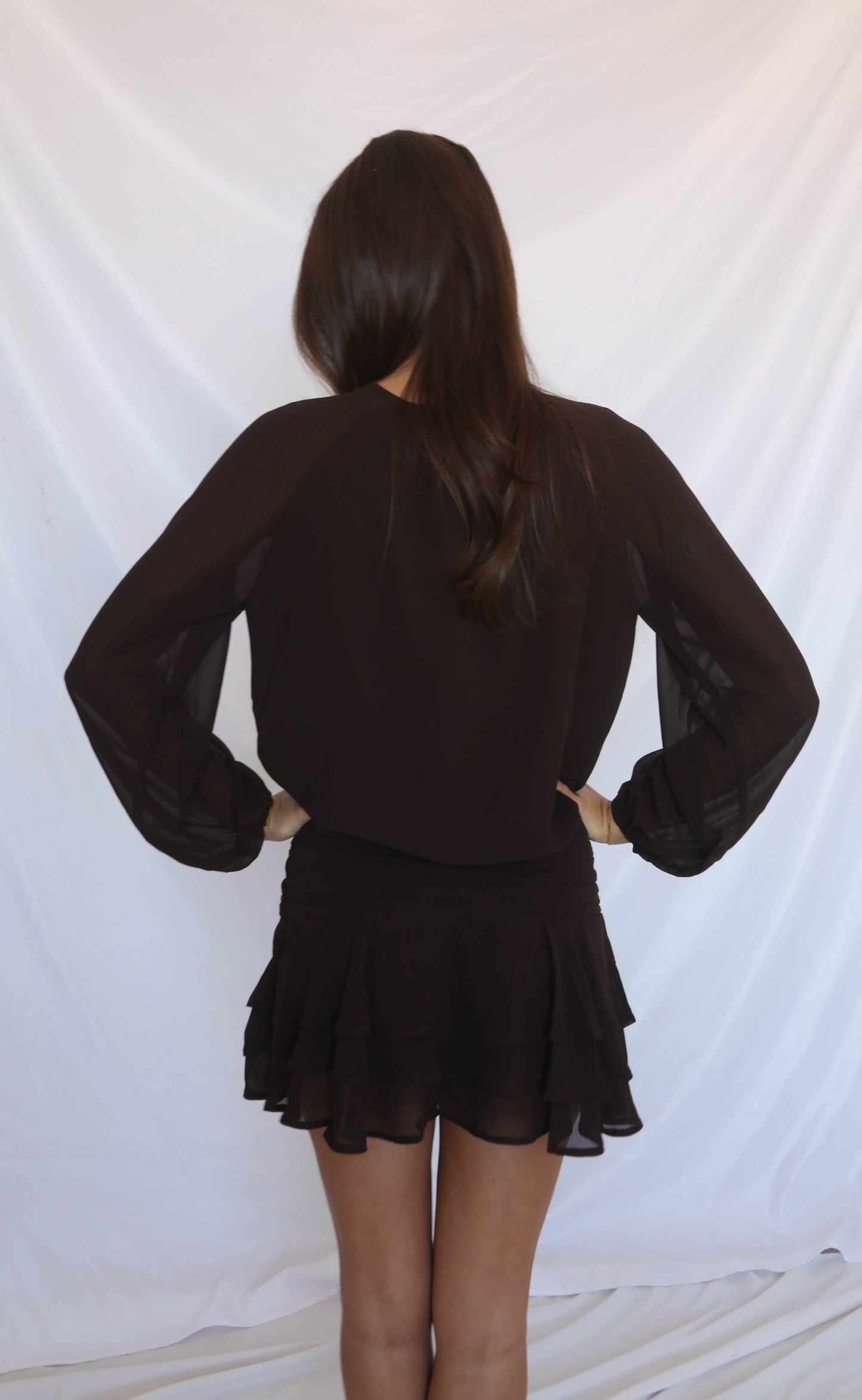 in my heart surplice drop waist mini dress