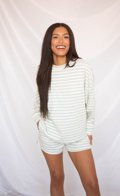 not over you striped set - blue