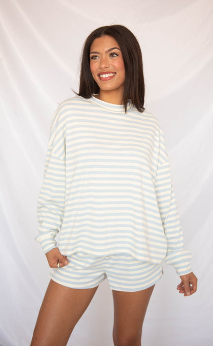 not over you striped set - blue