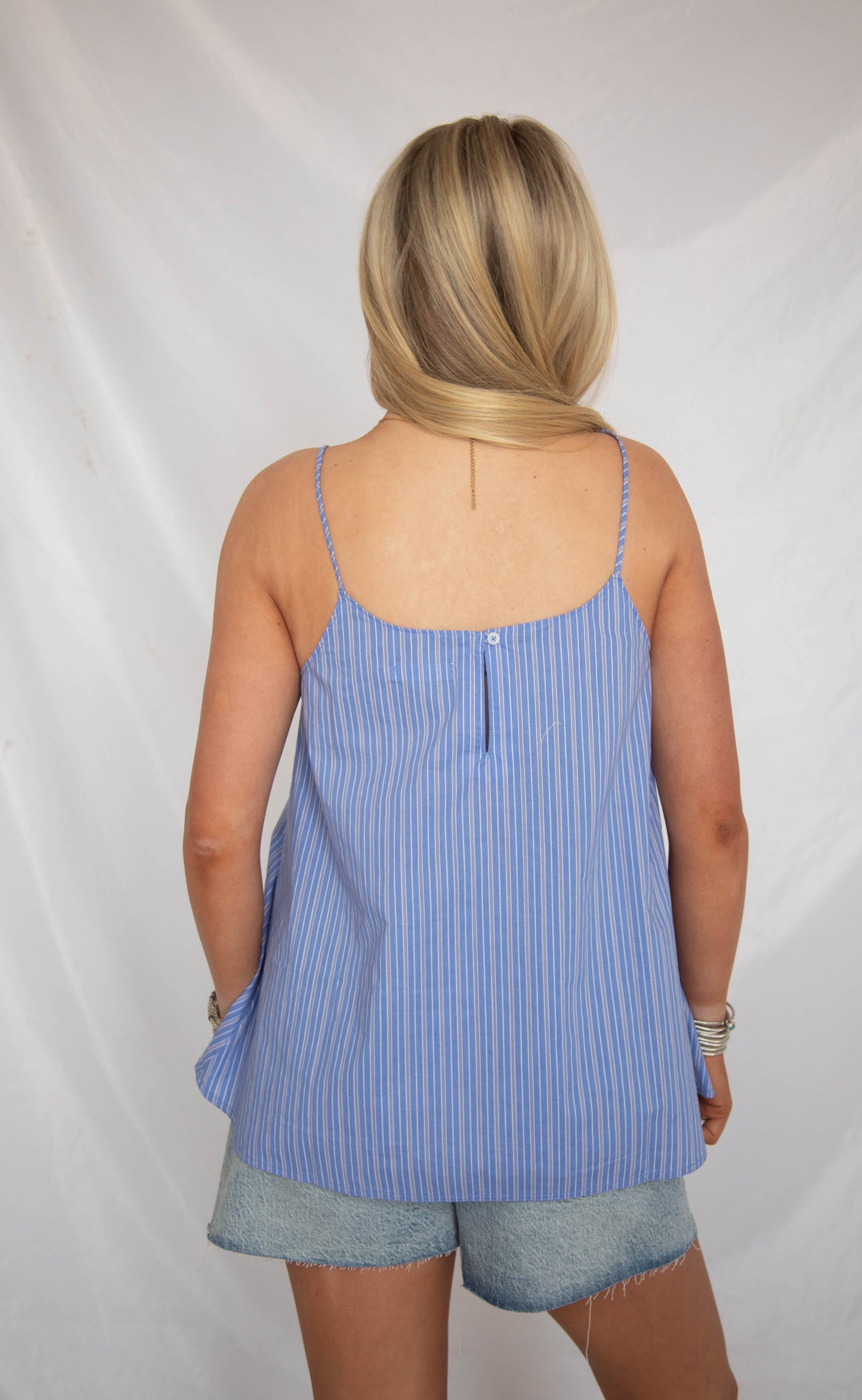 forever with me striped tank - blue