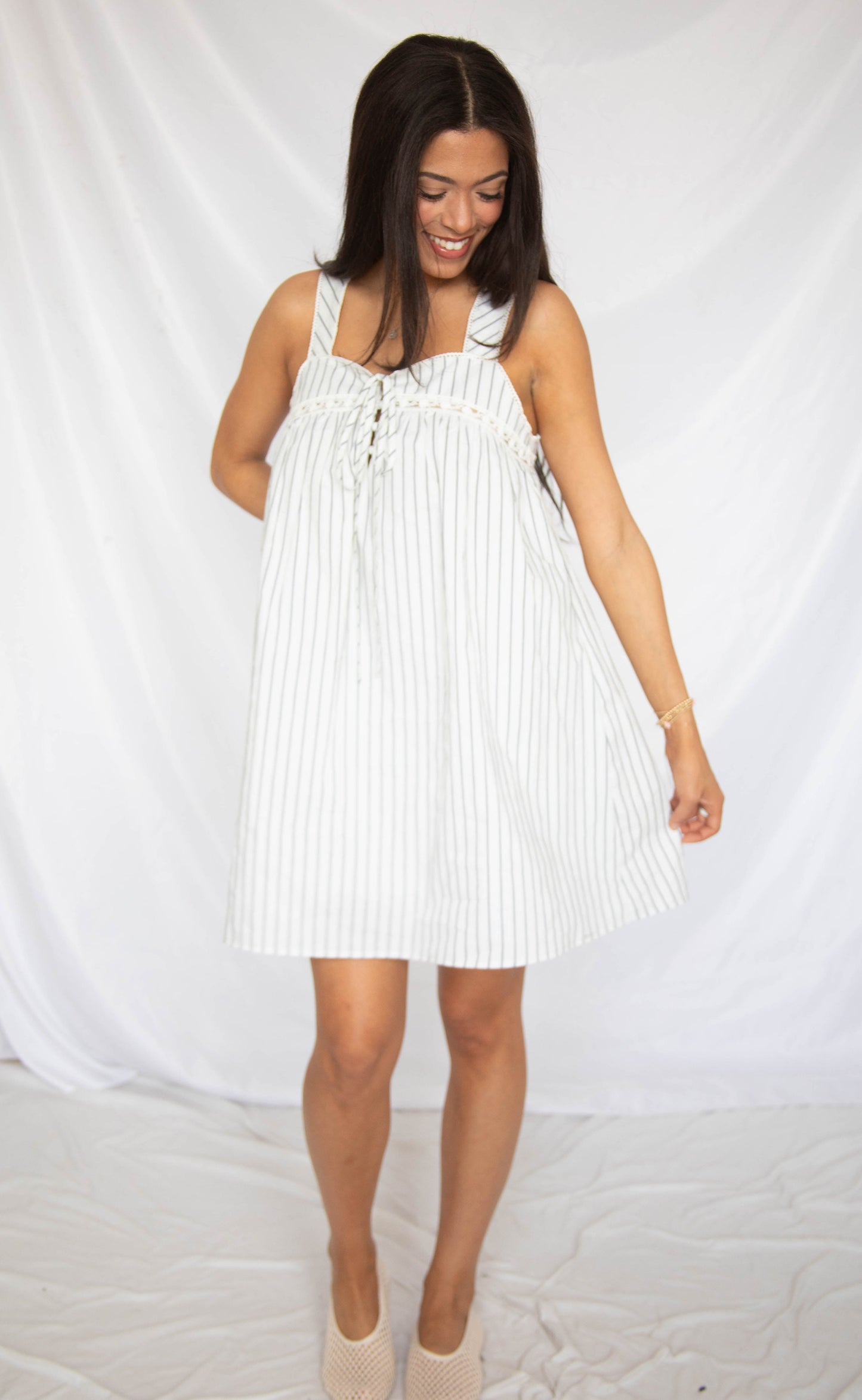 just like you cotton babydoll mini dress