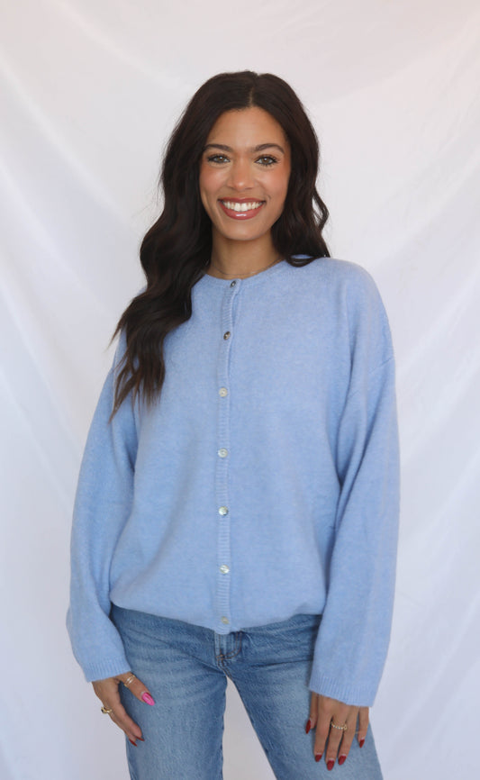 they want it all cardigan - blue