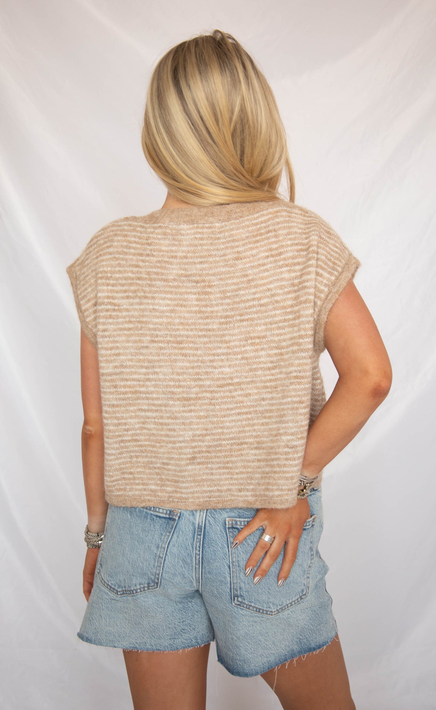 for my whole life sleeveless cardigan - khaki