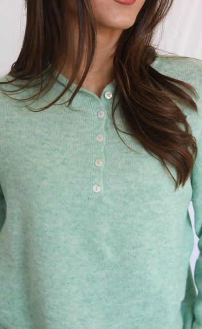 cross my heart henley - seafoam