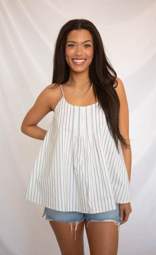 forever with me striped tank - bone
