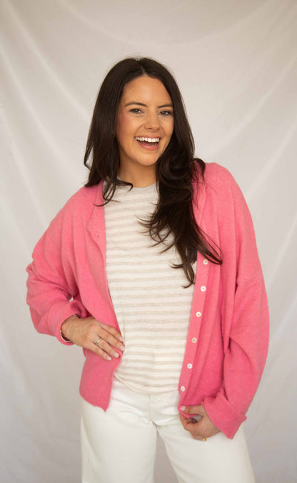 beat of your heart cardigan - rose