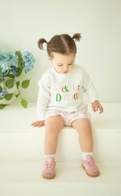friday + saturday: snacks for dinner toddler sweatshirt
