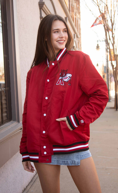 arkansas bomber jacket - leaning hog
