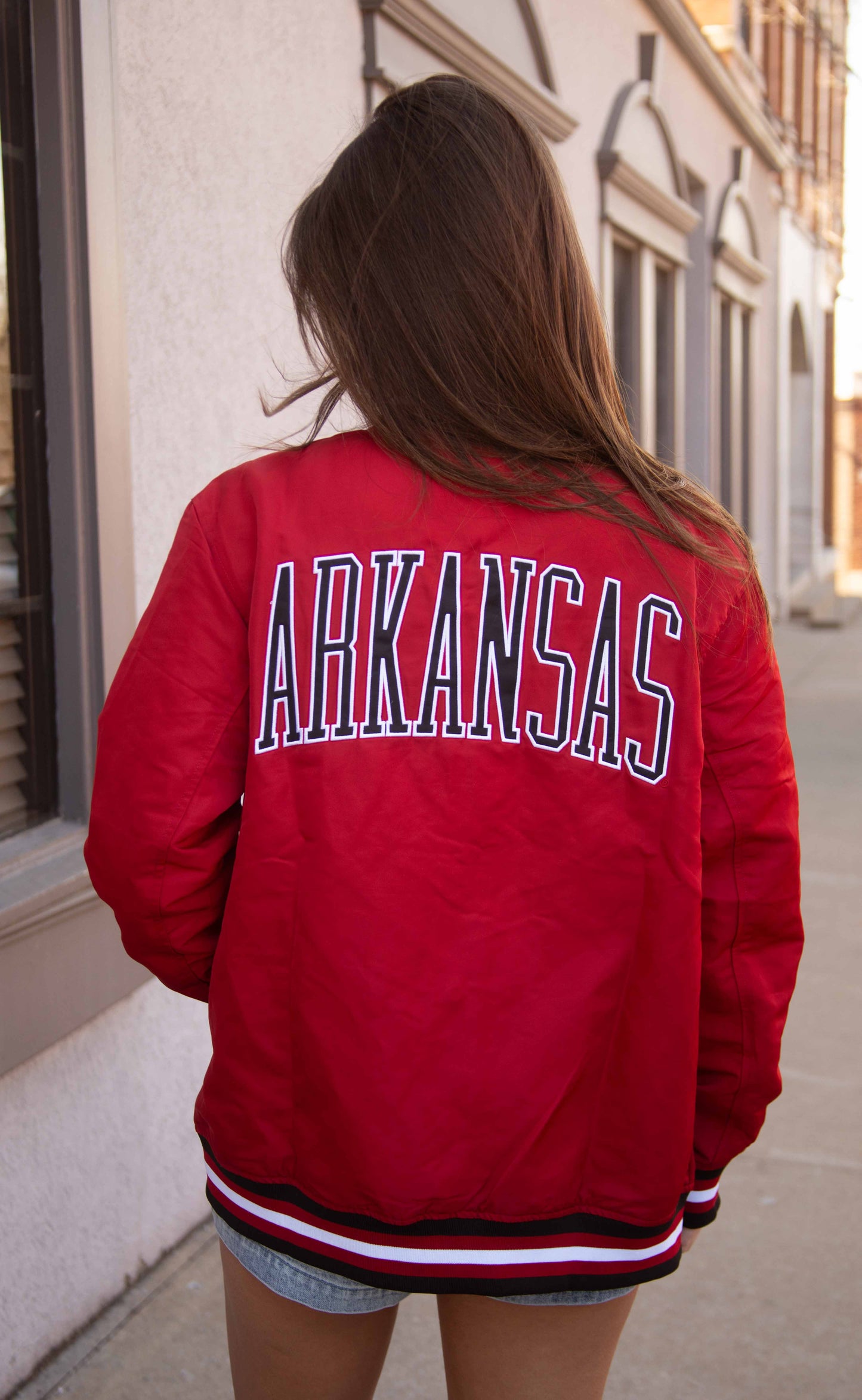 arkansas bomber jacket - leaning hog