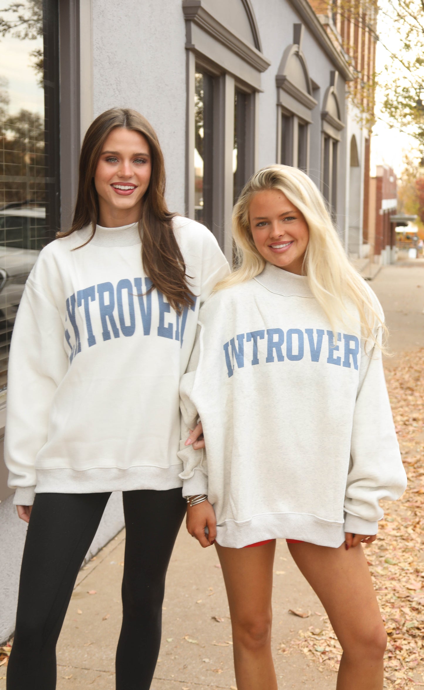 introvert / extrovert reversible mock neck sweatshirt