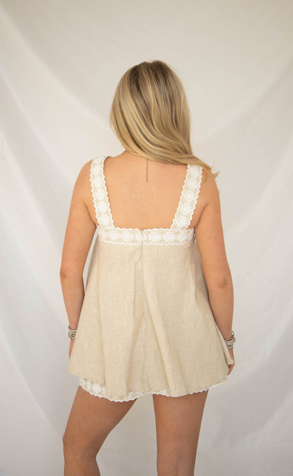 love deeper linen mini dress