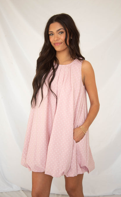 get the chance polka dot bubble mini dress