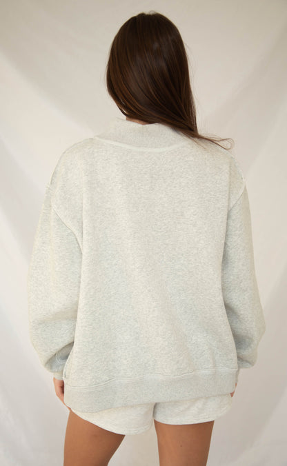 faith embroidered mock neck sweatshirt - polka dot