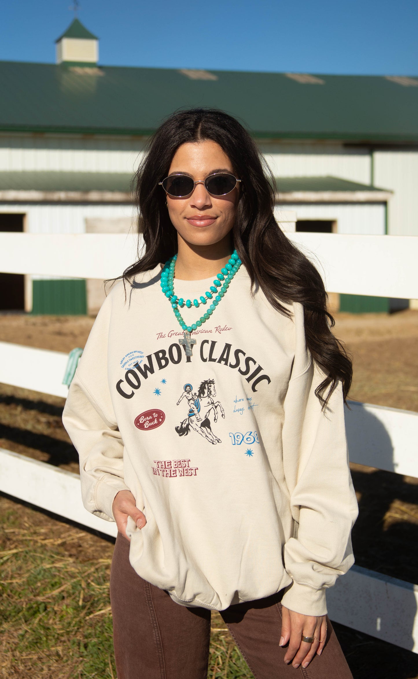 charlie southern: cowboy classic patchwork sweatshirt