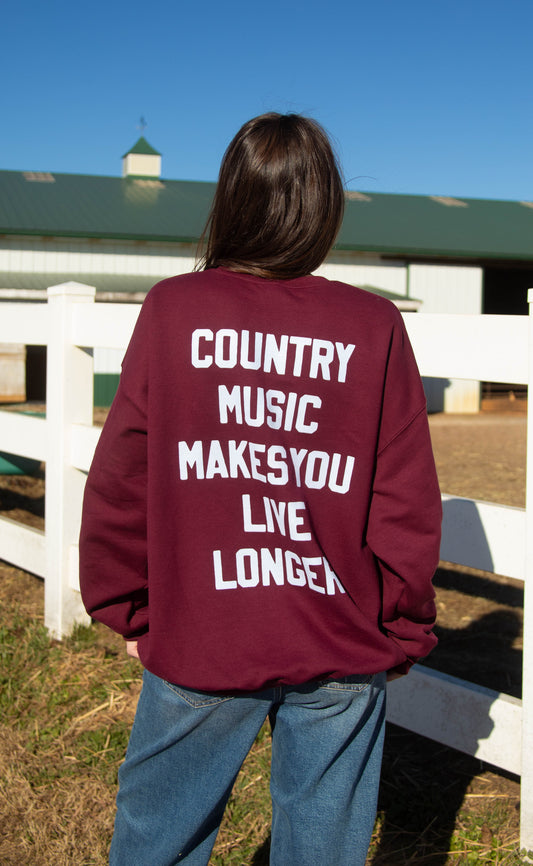 charlie southern: country music makes you live longer sweatshirt
