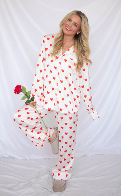 show me your mumu: classic pj set - queen of hearts silky