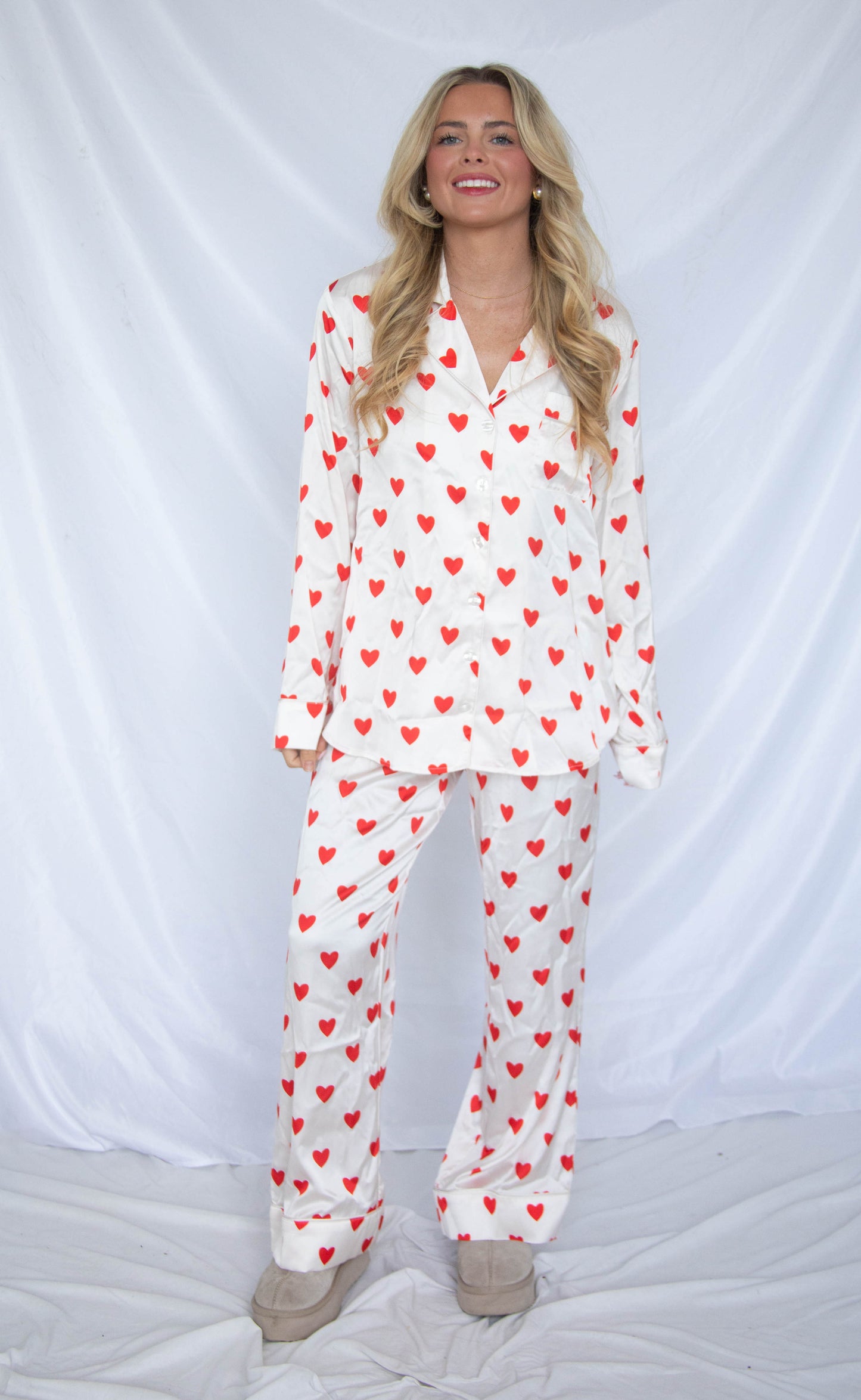 show me your mumu: classic pj set - queen of hearts silky