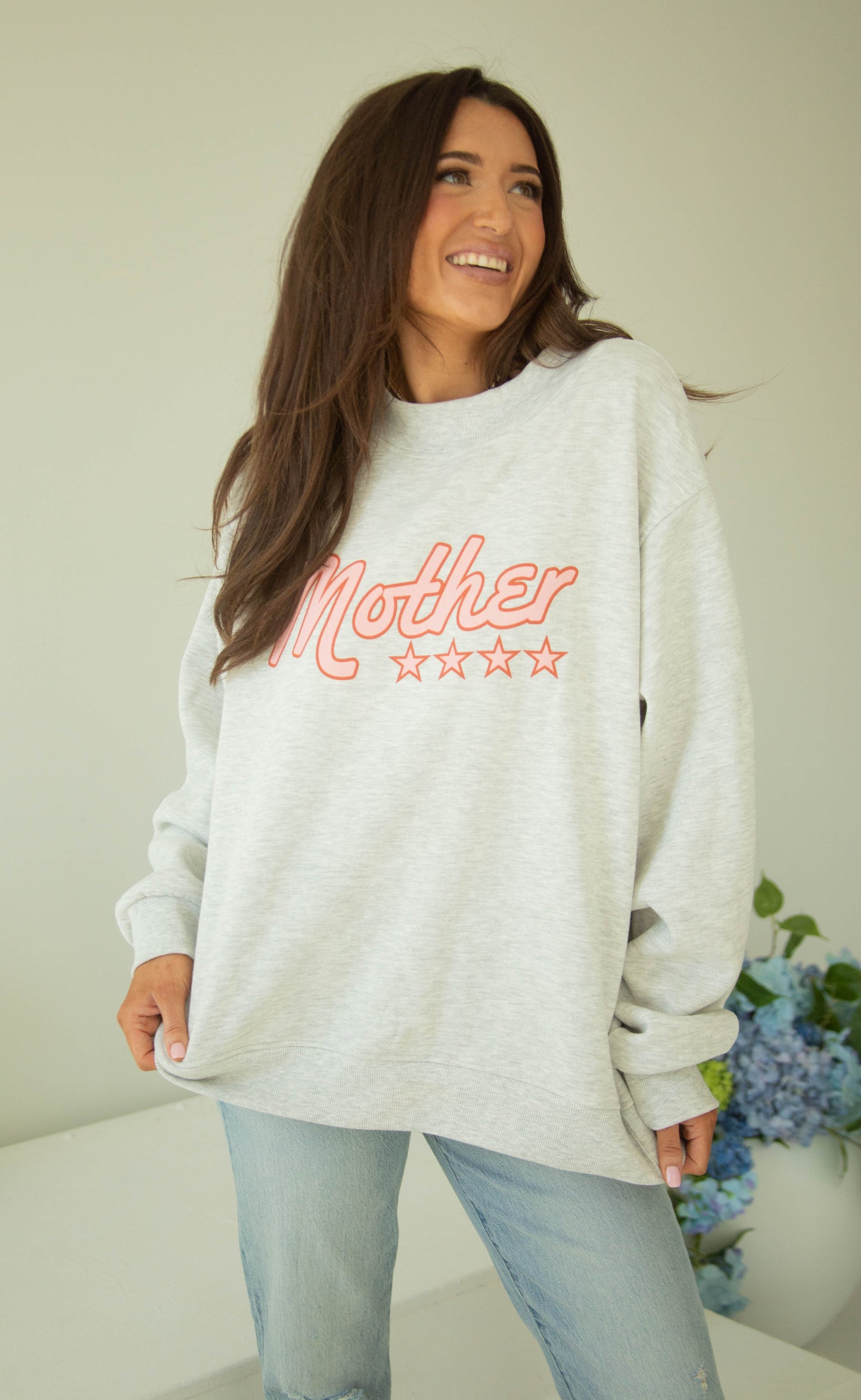 charlie southern: mother star mock neck - pink