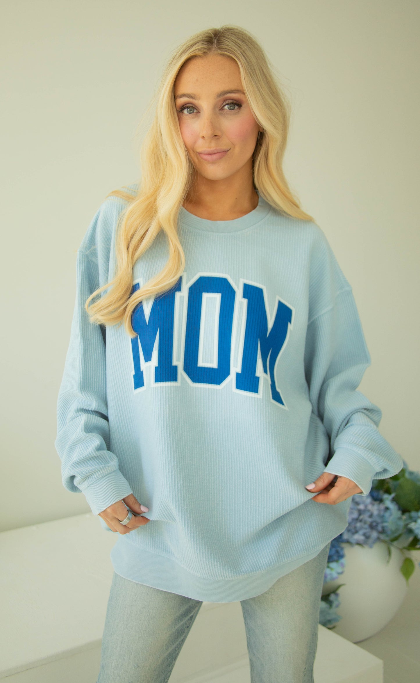 charlie southern: classic mom cord - blue