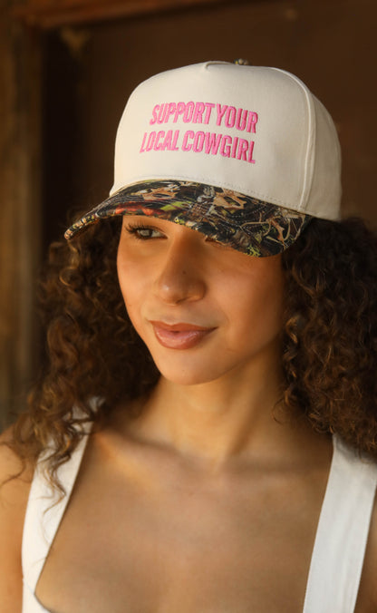 charlie southern: support your local cowgirls trucker hat