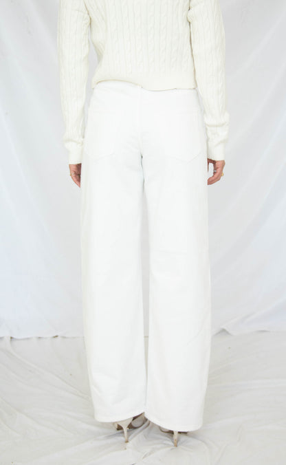 z supply: remi high rise bowed wide leg jeans - cloud