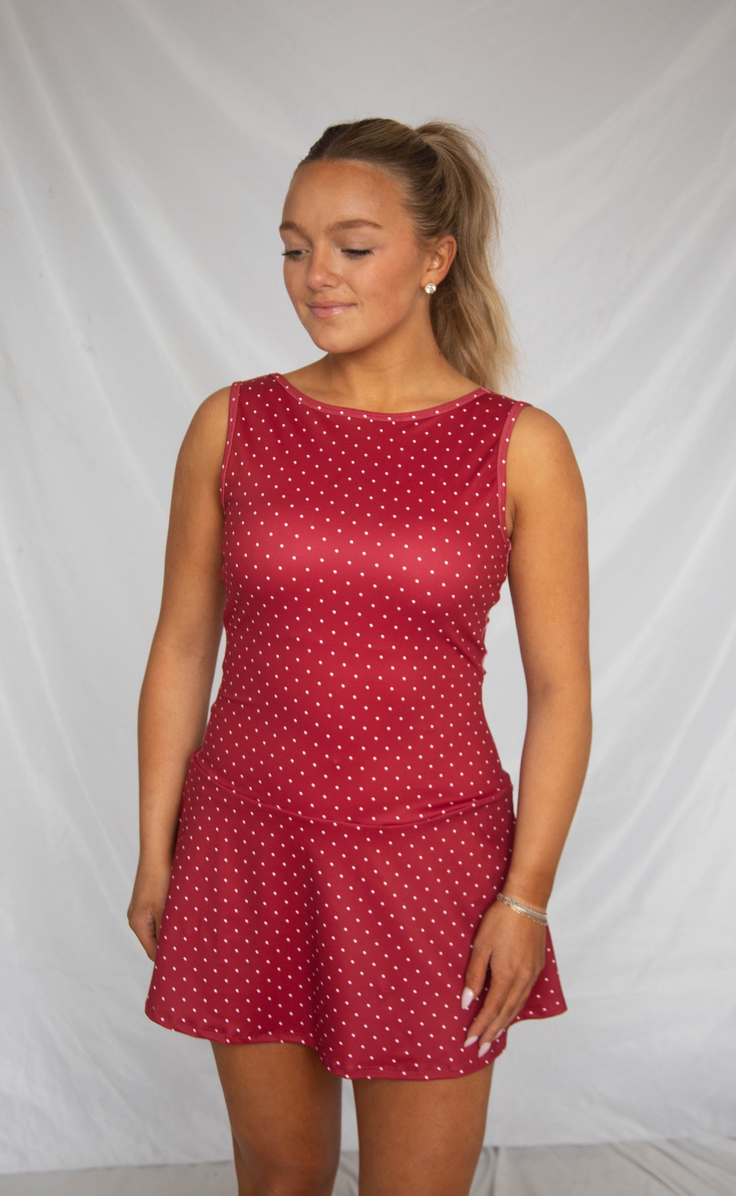 baseline mini dress - red polka dot