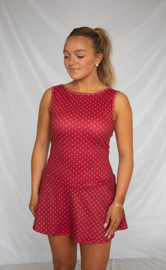 baseline mini dress - red polka dot