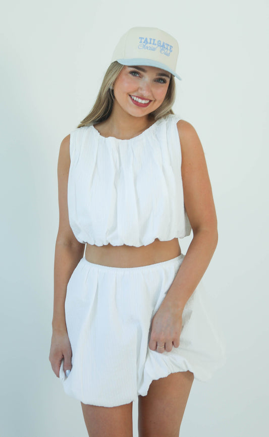 minkpink: alexa bubble crop top
