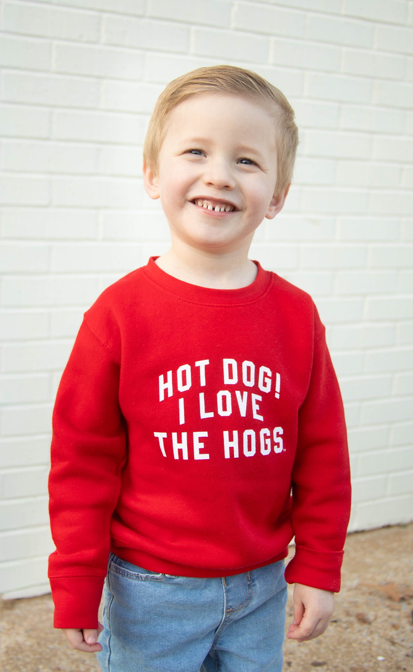charlie southern: hot dog i love the hogs toddler sweatshirt