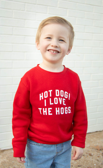 charlie southern: hot dog i love the hogs toddler sweatshirt
