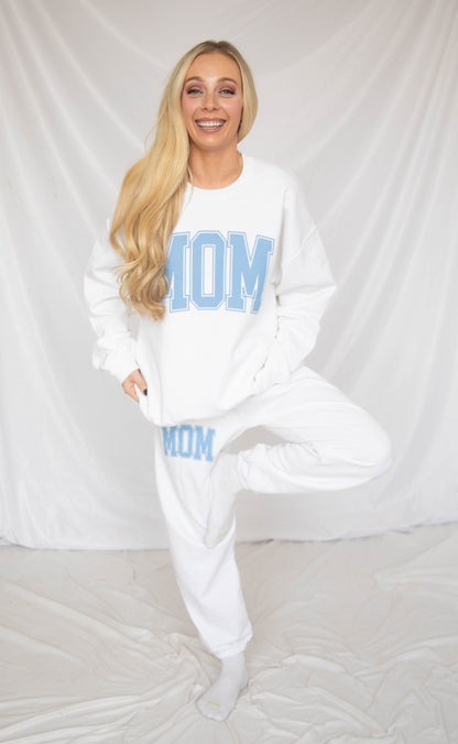 friday + saturday: classic mom sweatpants -  blue