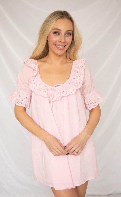 show me your mumu: toulouse dress - pink eyelet
