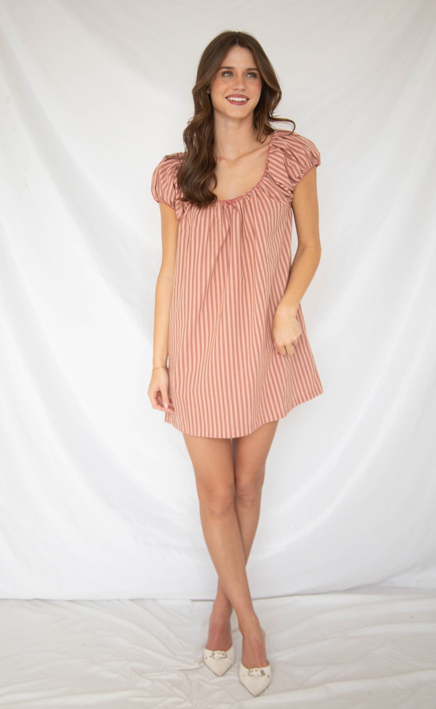 summer candy striped babydoll dress