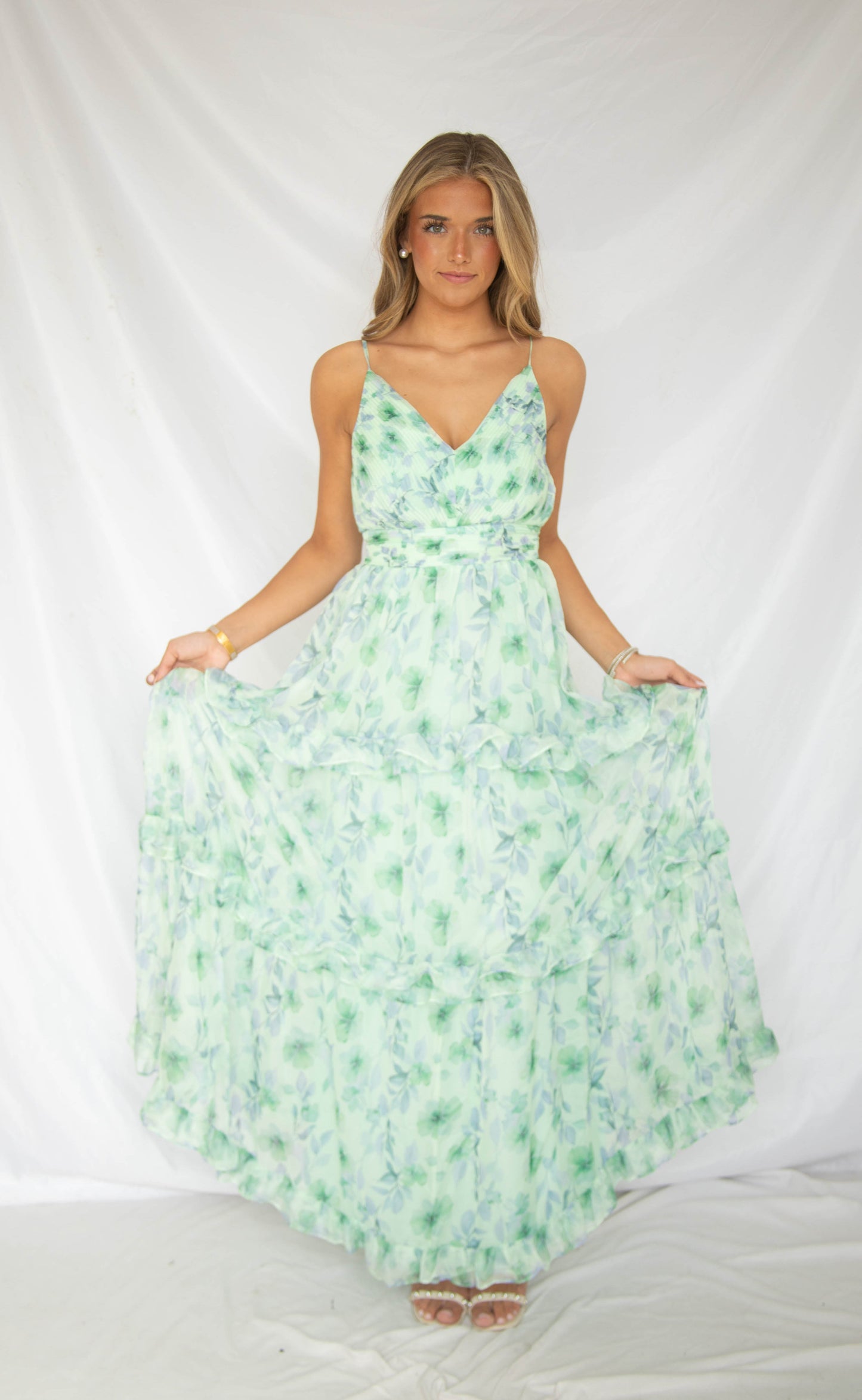 astr: ayanna dress - green floral