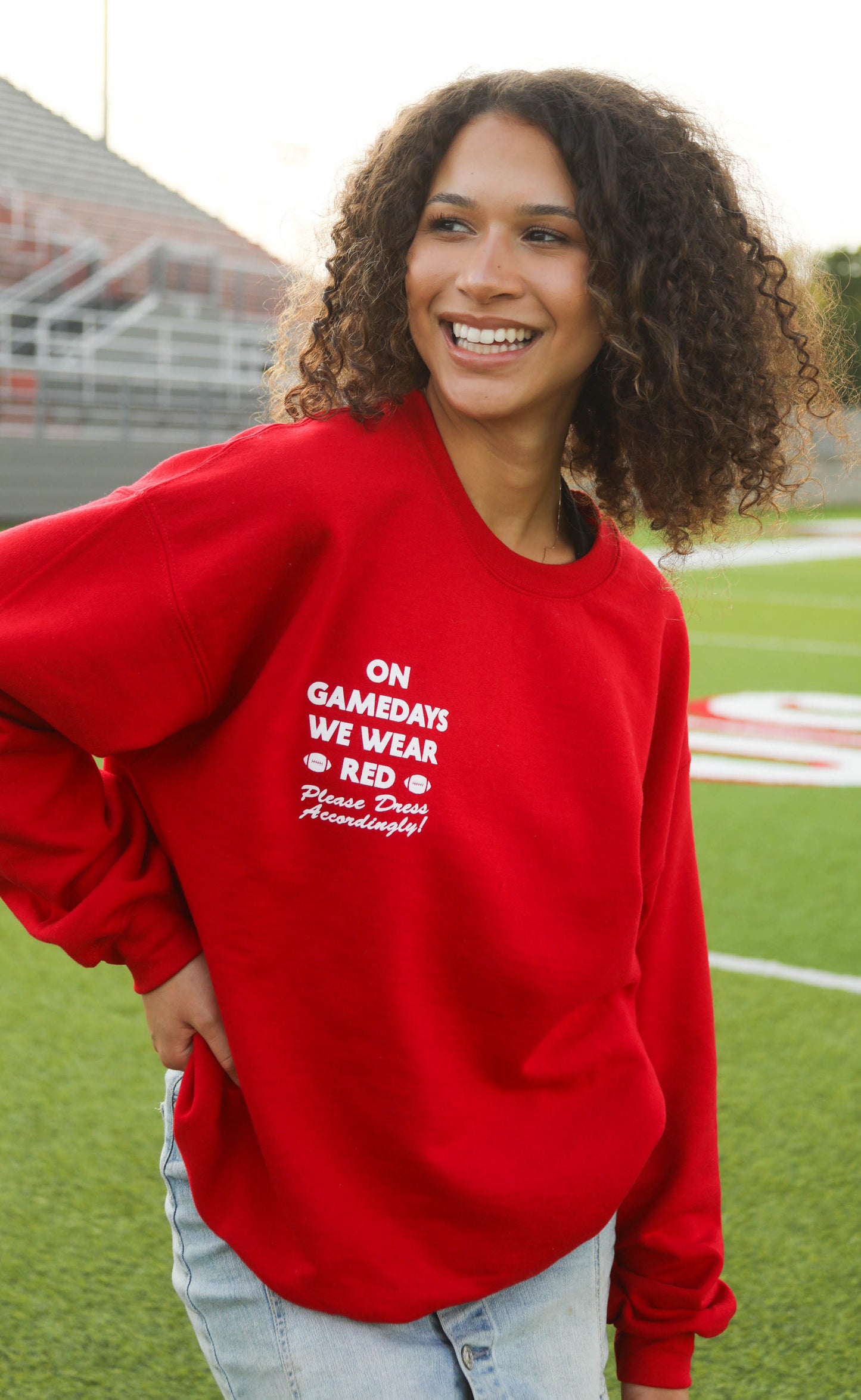 charlie southern: gamedays we wear red sweatshirt