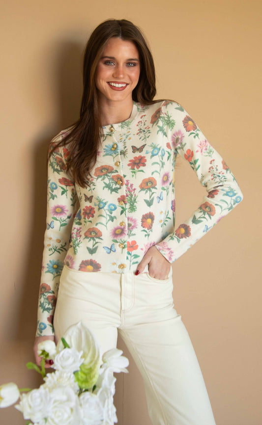 show me your mumu: cafe cardigan - french floral knit