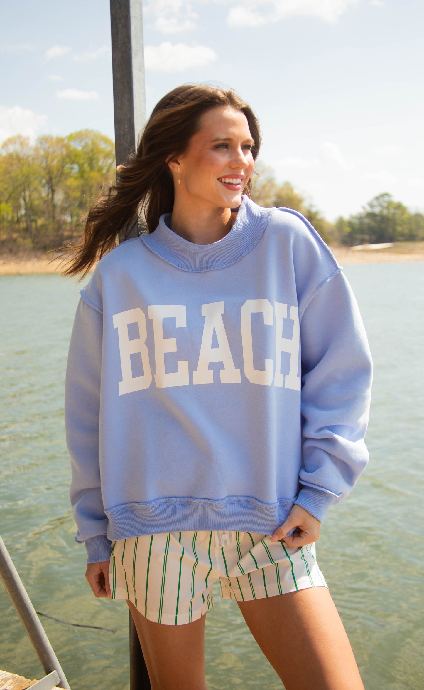 lake / beach reversible mock neck