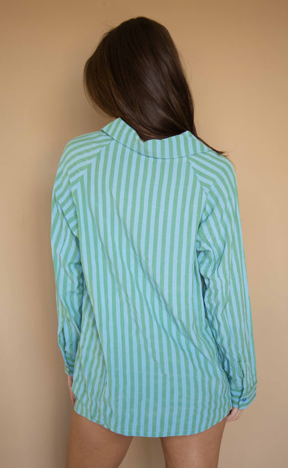 in a perfect world striped set - blue