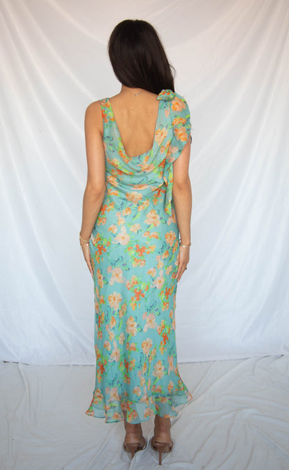 astr: isabelle dress - blue orange floral