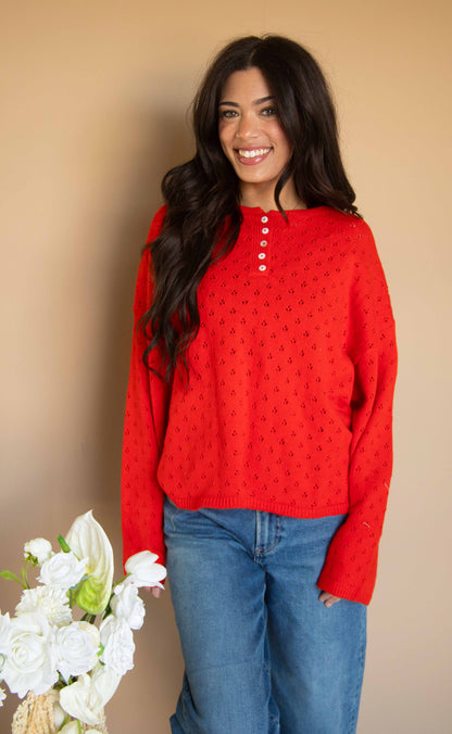 looking good eyelet sweater