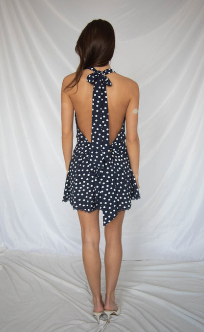 show me your mumu: brynn mini dress - navy polka dot