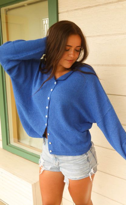 beat of your heart cardigan - royal blue