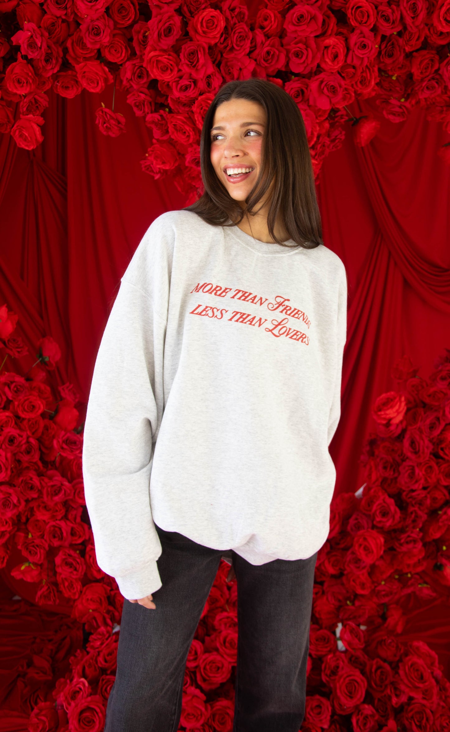 friday + saturday: more than friends sweatshirt