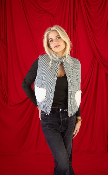 my beating heart puffer vest