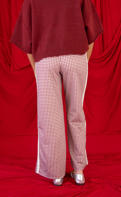 get going gingham track pants