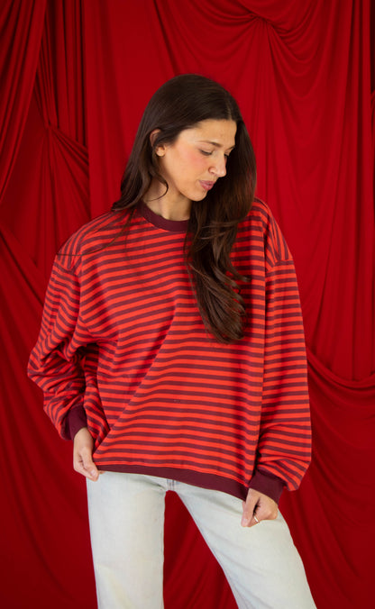 places to be striped sweatshirt